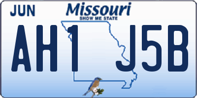 MO license plate AH1J5B