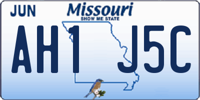 MO license plate AH1J5C