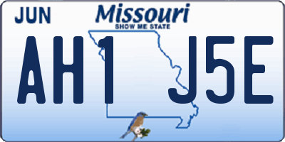 MO license plate AH1J5E