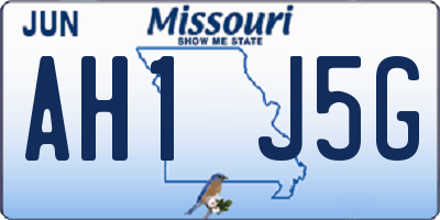 MO license plate AH1J5G