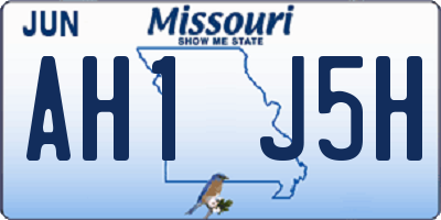 MO license plate AH1J5H