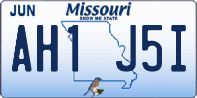 MO license plate AH1J5I