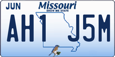 MO license plate AH1J5M