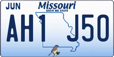 MO license plate AH1J5O