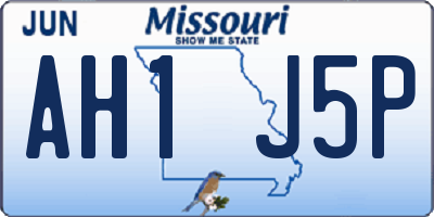 MO license plate AH1J5P