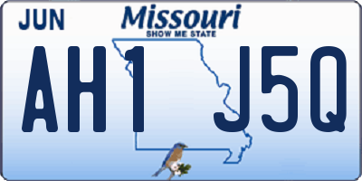 MO license plate AH1J5Q