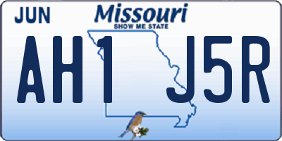 MO license plate AH1J5R