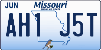 MO license plate AH1J5T