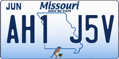 MO license plate AH1J5V