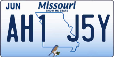 MO license plate AH1J5Y