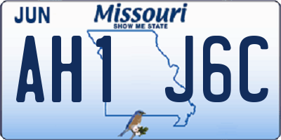 MO license plate AH1J6C