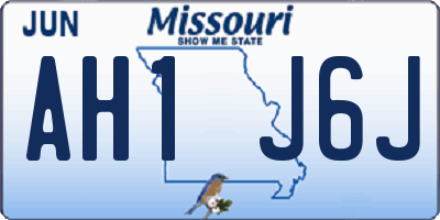 MO license plate AH1J6J