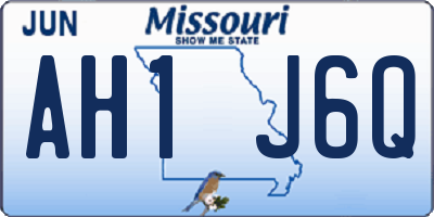 MO license plate AH1J6Q