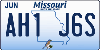 MO license plate AH1J6S