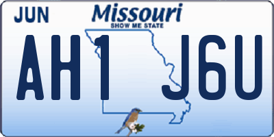 MO license plate AH1J6U