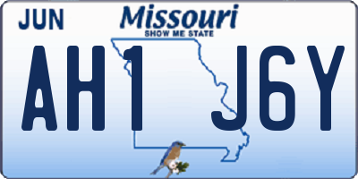 MO license plate AH1J6Y