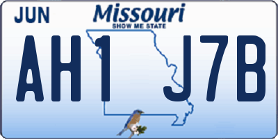 MO license plate AH1J7B