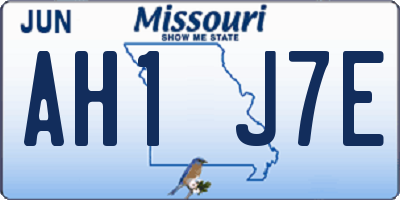 MO license plate AH1J7E