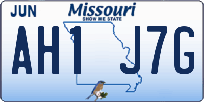 MO license plate AH1J7G