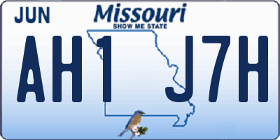 MO license plate AH1J7H