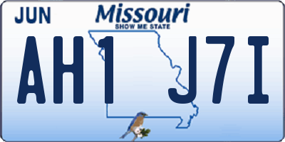 MO license plate AH1J7I