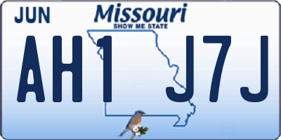 MO license plate AH1J7J