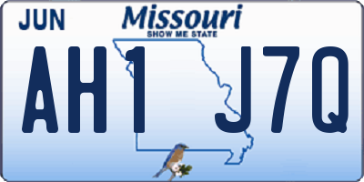 MO license plate AH1J7Q