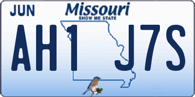 MO license plate AH1J7S