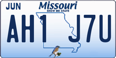 MO license plate AH1J7U