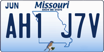 MO license plate AH1J7V