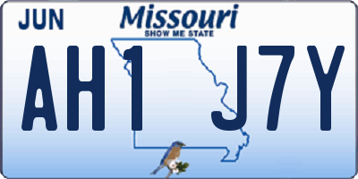 MO license plate AH1J7Y