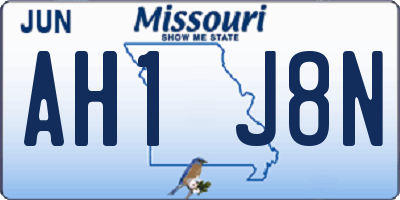 MO license plate AH1J8N