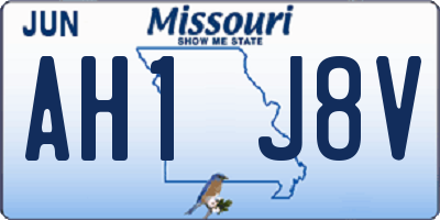 MO license plate AH1J8V