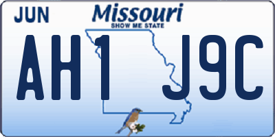 MO license plate AH1J9C