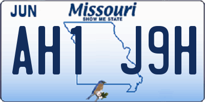 MO license plate AH1J9H