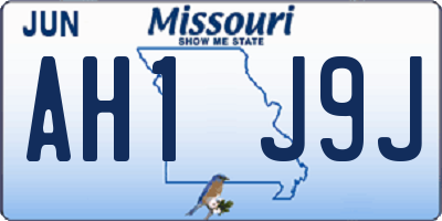 MO license plate AH1J9J