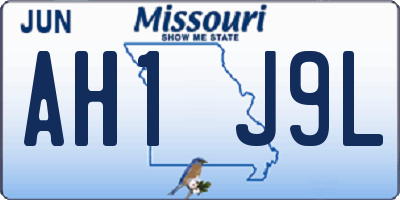 MO license plate AH1J9L