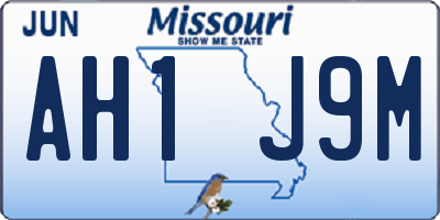 MO license plate AH1J9M