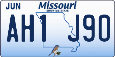 MO license plate AH1J9O