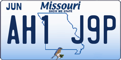 MO license plate AH1J9P