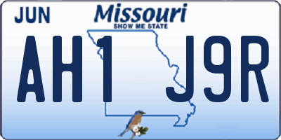 MO license plate AH1J9R