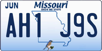 MO license plate AH1J9S