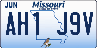 MO license plate AH1J9V