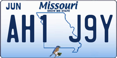 MO license plate AH1J9Y