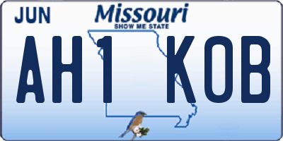 MO license plate AH1K0B