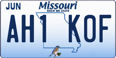 MO license plate AH1K0F