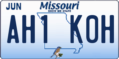 MO license plate AH1K0H