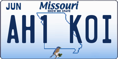 MO license plate AH1K0I