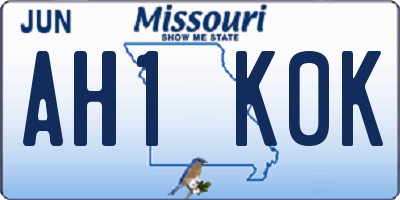 MO license plate AH1K0K