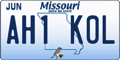 MO license plate AH1K0L